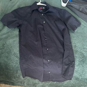 Short sleeve small black button down 14-14.5